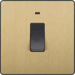 British General Evolve 20A 1-Gang DP Control Switch Satin Brass with LED with Black Inserts 8 British General Evolve 20A 1-Gang DP Control Switch Satin Brass with LED with Black Inserts -British General Switches & Sockets Store 467PY A2