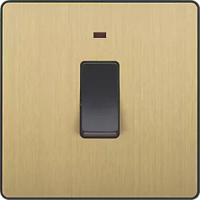 British General Evolve 20A 1-Gang DP Control Switch Satin Brass with LED with Black Inserts 3 British General Evolve 20A 1-Gang DP Control Switch Satin Brass with LED with Black Inserts - Image 3