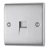 British General Nexus Metal Master Telephone Socket Brushed Steel