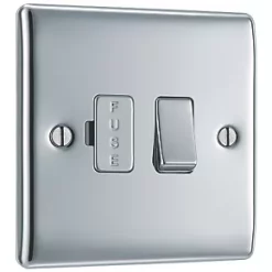 British General Nexus Metal 13A Switched Fused Spur Polished Chrome -British General Switches & Sockets Store 473FT A2