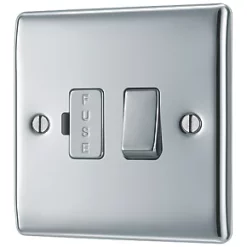 British General Nexus Metal 13A Switched Fused Spur Polished Chrome