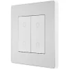 British General Evolve 2-Gang 2-Way LED Double Secondary Touch Trailing Edge Dimmer Switch Brushed Steel with White Inserts