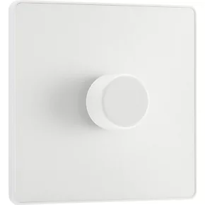 British General Evolve 1-Gang 2-Way LED Trailing Edge Single Push Dimmer Switch with Rotary Control Pearlescent White with White Inserts 2 British General Evolve 1-Gang 2-Way LED Trailing Edge Single Push Dimmer Switch with Rotary Control Pearlescent White with White Inserts - Image 2