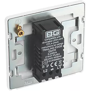 British General Evolve 1-Gang 2-Way LED Trailing Edge Single Push Dimmer Switch with Rotary Control Pearlescent White with White Inserts 5 British General Evolve 1-Gang 2-Way LED Trailing Edge Single Push Dimmer Switch with Rotary Control Pearlescent White with White Inserts - Image 5