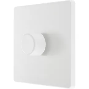 British General Evolve 1-Gang 2-Way LED Trailing Edge Single Push Dimmer Switch with Rotary Control Pearlescent White with White Inserts 1 British General Evolve 1-Gang 2-Way LED Trailing Edge Single Push Dimmer Switch with Rotary Control Pearlescent White with White Inserts