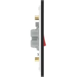 British General Evolve 45A 1-Gang 2-Pole Cooker Switch Satin Brass with LED with Black Inserts -British General Switches & Sockets Store 489PY A5