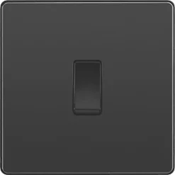 British General Evolve 20 A 16AX 1-Gang 2-Way Light Switch Black with Black Inserts -British General Switches & Sockets Store 495PY A2