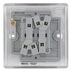 British General Nexus Metal 10AX 2-Gang 2-Way Light Switch Brushed Steel -British General Switches & Sockets Store 50594 A3