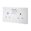 British General 900 Series 13A 2-Gang SP Switched Plug Socket White