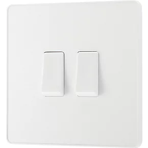 British General Evolve 20 A 16AX 2-Gang 2-Way Light Switch Pearlescent White with White Inserts 4 British General Evolve 20 A 16AX 2-Gang 2-Way Light Switch Pearlescent White with White Inserts - Image 4