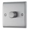 British General Nexus Metal 1-Gang 2-Way LED Dimmer Switch Brushed Steel
