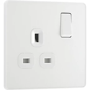 British General Evolve 13A 1-Gang SP Switched Socket Pearlescent White with White Inserts 2 British General Evolve 13A 1-Gang SP Switched Socket Pearlescent White with White Inserts - Image 2