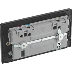 British General Evolve 13A 2-Gang SP Switched Double Socket With WiFi Extender + 2.1A 1-Outlet Type A USB Charger Blue with Black Inserts -British General Switches & Sockets Store 544RF A4