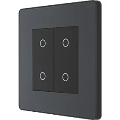 British General Evolve 2-Gang 2-Way LED Double Secondary Touch Trailing Edge Dimmer Switch Grey with Black Inserts