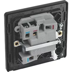 British General Evolve 13A Switched Fused Spur with LED Grey with Black Inserts -British General Switches & Sockets Store 564PX A3