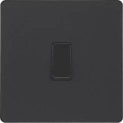 British General Evolve 20A 16AX 1-Gang Intermediate Light Switch Matt Black with Black Inserts -British General Switches & Sockets Store 575PX A2