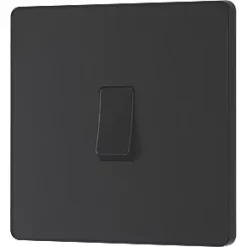 British General Evolve 20A 16AX 1-Gang Intermediate Light Switch Matt Black with Black Inserts -British General Switches & Sockets Store 575PX A3