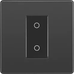 British General Evolve 1-Gang 2-Way LED Single Master Trailing Edge Touch Dimmer Switch Black with Black Inserts -British General Switches & Sockets Store 577PY A2