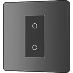 British General Evolve 1-Gang 2-Way LED Single Master Trailing Edge Touch Dimmer Switch Black with Black Inserts -British General Switches & Sockets Store 577PY A3