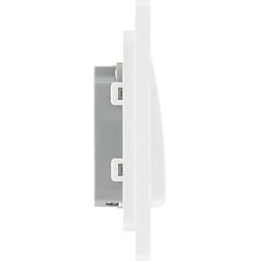British General Evolve 20 A 16AX 1-Gang 2-Way Wide Rocker Light Switch Pearlescent White with White Inserts 6 British General Evolve 20 A 16AX 1-Gang 2-Way Wide Rocker Light Switch Pearlescent White with White Inserts - Image 6