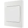 British General Evolve 20 A 16AX 1-Gang 2-Way Wide Rocker Light Switch Pearlescent White with White Inserts