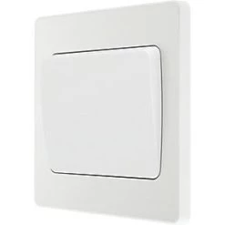 British General Evolve 20 A 16AX 1-Gang 2-Way Wide Rocker Light Switch Pearlescent White with White Inserts