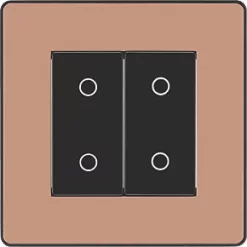 British General Evolve 2-Gang 2-Way LED Double Master Touch Trailing Edge Dimmer Switch Copper with Black Inserts -British General Switches & Sockets Store 588PY A2