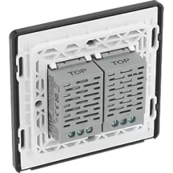 British General Evolve 2-Gang 2-Way LED Double Master Touch Trailing Edge Dimmer Switch Copper with Black Inserts -British General Switches & Sockets Store 588PY A4