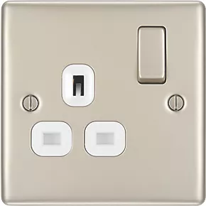 British General Nexus Metal 13A 1-Gang DP Switched Socket Pearl Nickel with White Inserts 3 British General Nexus Metal 13A 1-Gang DP Switched Socket Pearl Nickel with White Inserts - Image 3