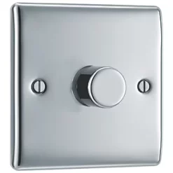 British General Nexus Metal 1-Gang 2-Way LED Dimmer Switch Polished Chrome -British General Switches & Sockets Store 607FT A2