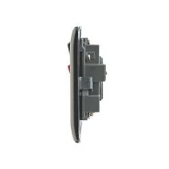 British General Nexus Metal 45A 2-Gang DP Cooker Switch & 13A DP Switched Socket Black Nickel with LED with Black Inserts -British General Switches & Sockets Store 61060 A4