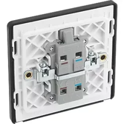 British General Evolve 20A 1-Gang DP Control Switch Black with LED with Black Inserts -British General Switches & Sockets Store 618PY A4