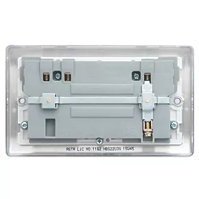 British General Nexus Metal 13A 2-Gang SP Switched Socket + 3.1A 2-Outlet Type A USB Charger Brushed Steel with Graphite Inserts 4 British General Nexus Metal 13A 2-Gang SP Switched Socket + 3.1A 2-Outlet Type A USB Charger Brushed Steel with Graphite Inserts - Image 4