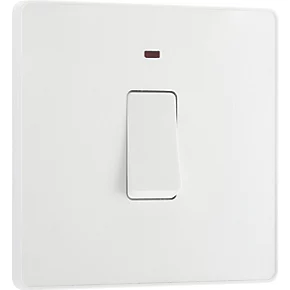 British General Evolve 20A 1-Gang DP Control Switch Pearlescent White with LED with White Inserts 2 British General Evolve 20A 1-Gang DP Control Switch Pearlescent White with LED with White Inserts - Image 2