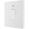 British General Evolve 20A 1-Gang DP Control Switch Pearlescent White with LED with White Inserts