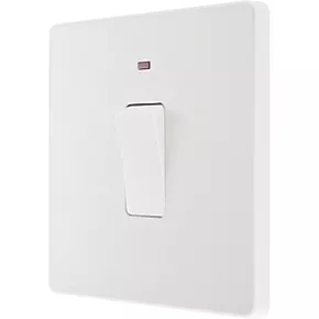 British General Evolve 20A 1-Gang DP Control Switch Pearlescent White with LED with White Inserts 1 British General Evolve 20A 1-Gang DP Control Switch Pearlescent White with LED with White Inserts