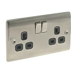 British General Nexus Metal 13A 2-Gang DP Switched Plug Socket Brushed Iridium with Black Inserts 6 British General Nexus Metal 13A 2-Gang DP Switched Plug Socket Brushed Iridium with Black Inserts -British General Switches & Sockets Store 63228 A2