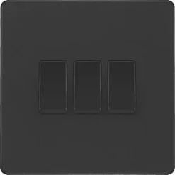 British General Evolve 20 A 16AX 3-Gang 2-Way Light Switch Matt Black with Black Inserts 8 British General Evolve 20 A 16AX 3-Gang 2-Way Light Switch Matt Black with Black Inserts -British General Switches & Sockets Store 632PY A2