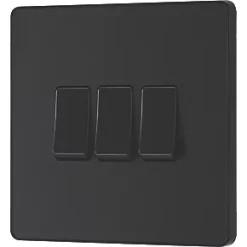 British General Evolve 20 A 16AX 3-Gang 2-Way Light Switch Matt Black with Black Inserts 9 British General Evolve 20 A 16AX 3-Gang 2-Way Light Switch Matt Black with Black Inserts -British General Switches & Sockets Store 632PY A3