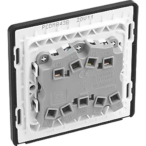 British General Evolve 20 A 16AX 3-Gang 2-Way Light Switch Matt Black with Black Inserts 5 British General Evolve 20 A 16AX 3-Gang 2-Way Light Switch Matt Black with Black Inserts - Image 5