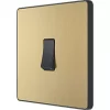 British General Evolve 20 A 16AX 1-Gang 2-Way Light Switch Satin Brass with Black Inserts