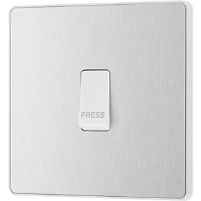 British General Evolve 10A 1-Gang 1-Way Bell Push Switch Brushed Steel with White Inserts 4 British General Evolve 10A 1-Gang 1-Way Bell Push Switch Brushed Steel with White Inserts - Image 4