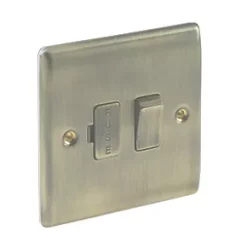 British General Nexus Metal 13A Switched Fused Spur Antique Brass -British General Switches & Sockets Store 65920 A2