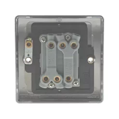 British General Nexus Metal 10AX 2-Gang 2-Way Light Switch Black Nickel -British General Switches & Sockets Store 66086 A3