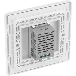 British General Evolve 1-Gang 2-Way LED Single Secondary Trailing Edge Touch Dimmer Switch Brushed Steel with White Inserts -British General Switches & Sockets Store 660PY A4