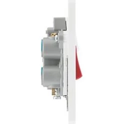 British General Evolve 45A 2-Gang 2-Pole Cooker Switch & 13A DP Switched Socket Pearlescent White with LED with White Inserts -British General Switches & Sockets Store 661PX A5