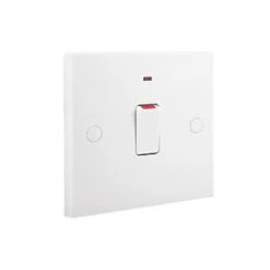 British General 900 Series 20A 1-Gang DP Control Switch White with Neon -British General Switches & Sockets Store 66238 A2