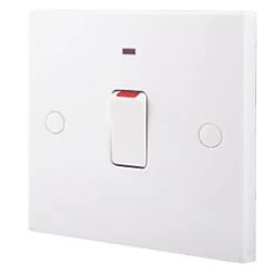 British General 900 Series 20A 1-Gang DP Control Switch White with Neon