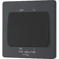 British General Evolve 10A 1-Gang 3-Pole Fan Isolator Switch Grey with Black Inserts -British General Switches & Sockets Store 673PX A3