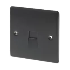 British General Nexus Metal Slave Telephone Socket Matt Black